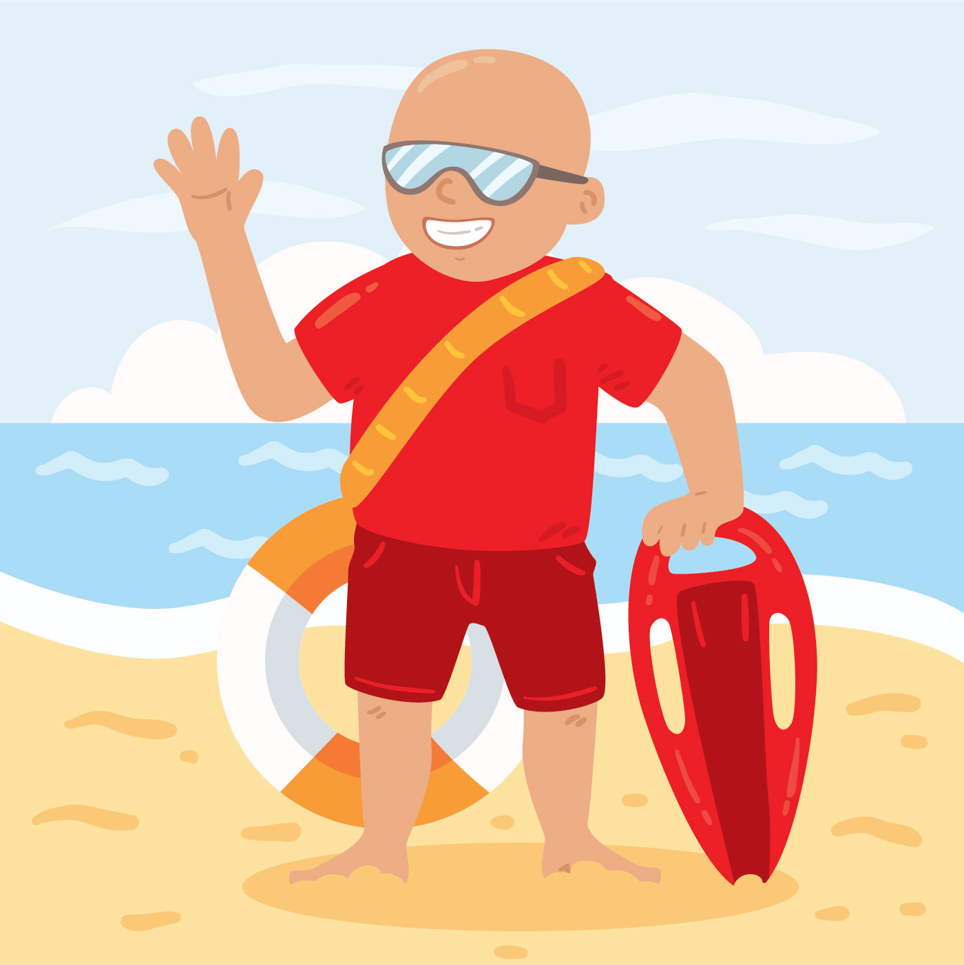 Download Happy Lifeguard Vector 210815 Vector Art at Vecteezy