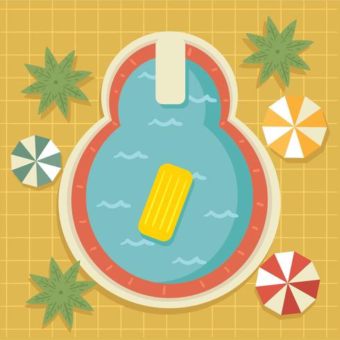 Vintage Swimming Pool Top View Vector