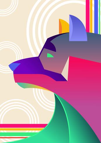 Abstract Dog vector