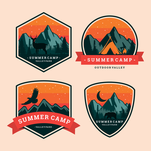 Summer Camp Patch Label vector