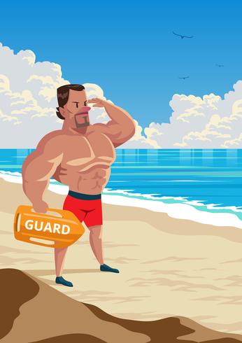 Illustration Of A Lifeguard vector