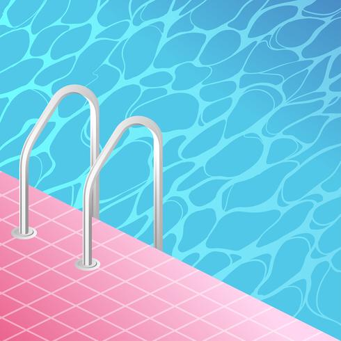 Vintage Swimming Pool Stair Vector