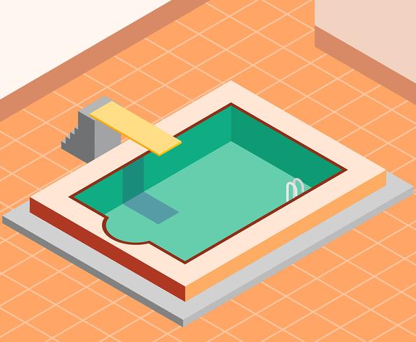 Vintage Swimming Pool Illustration vector