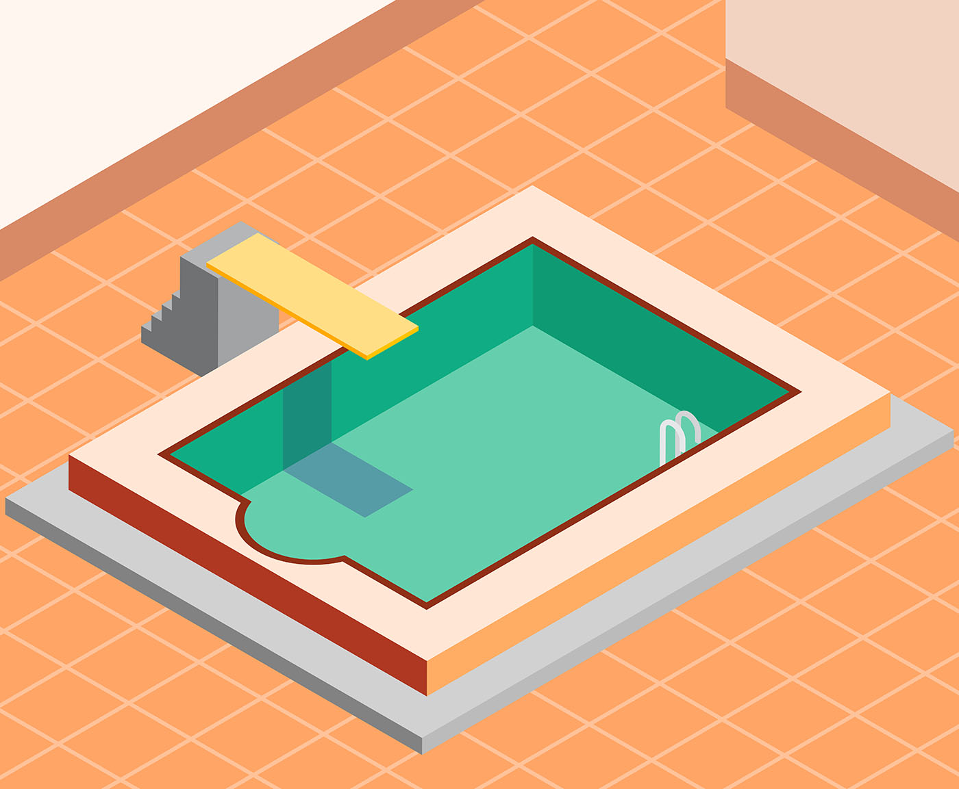 Flat pool. Фон для бассейна иллюстратор. бассейн винтаж. стены в бассейне рисунок своими руками. pool illustration.