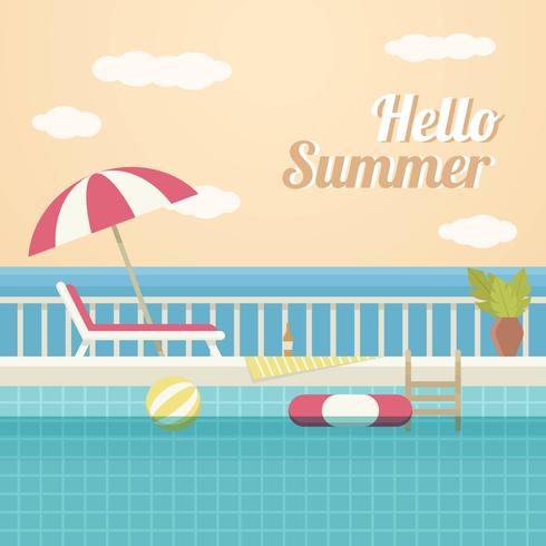 Vintage Swimming Pool Vector