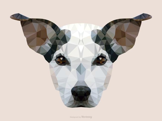 Abstract Jack Russel Dog Portrait In Low Poly Vector Design