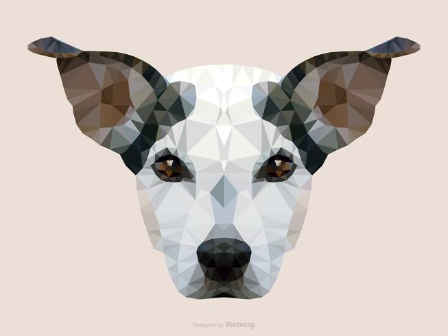 Abstract Jack Russel Dog Portrait In Low Poly Vector Design