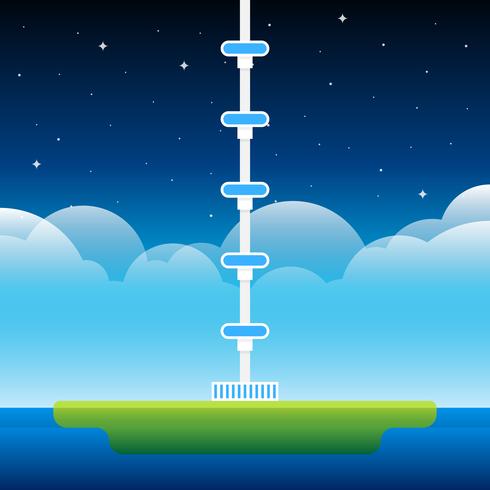 Space Elevator Vector Image Illustration