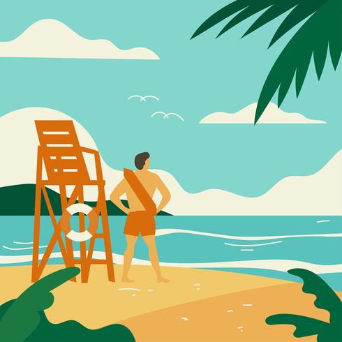Life Guard Stand By vector