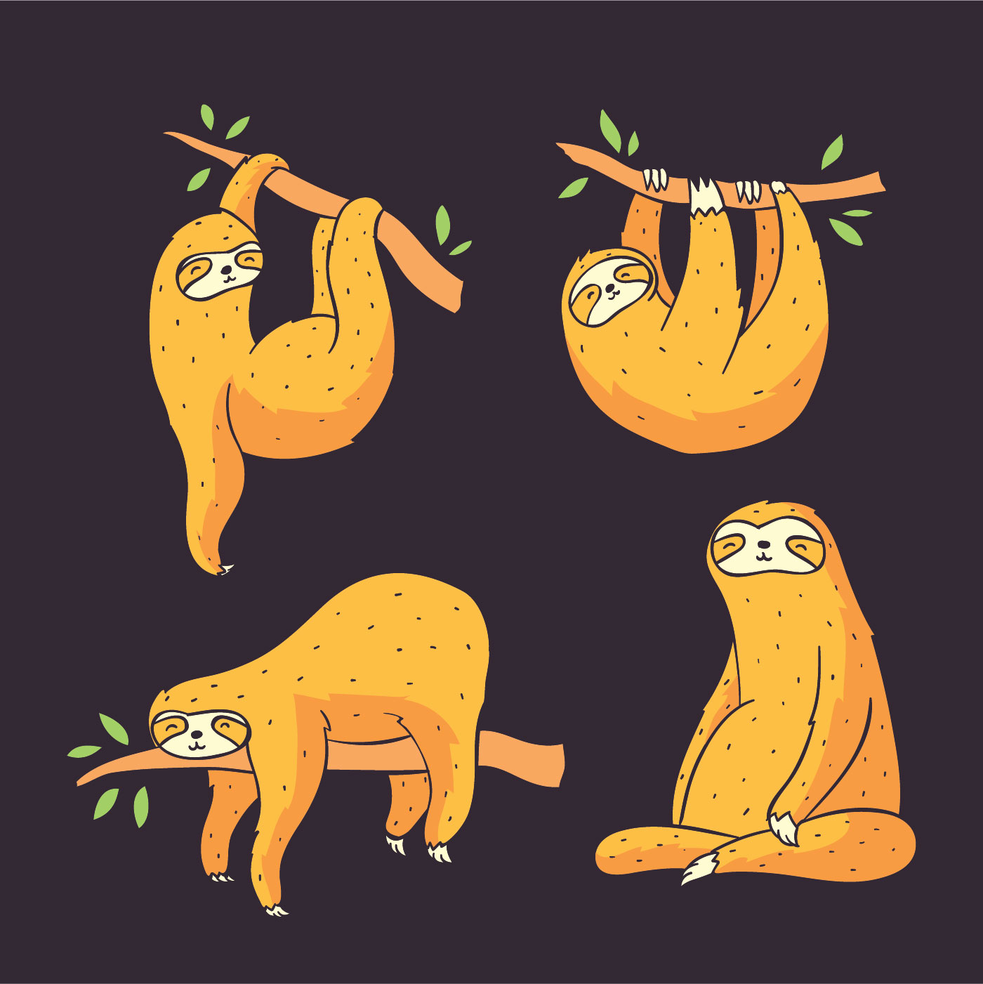Download Sloth Vector 210862 - Download Free Vectors, Clipart Graphics & Vector Art