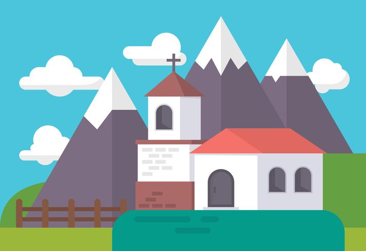 Vieja ilustración de la iglesia vector