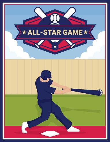 Cartel de vector de All-Star de béisbol