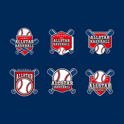 All-Star Baseball Emblems Vector