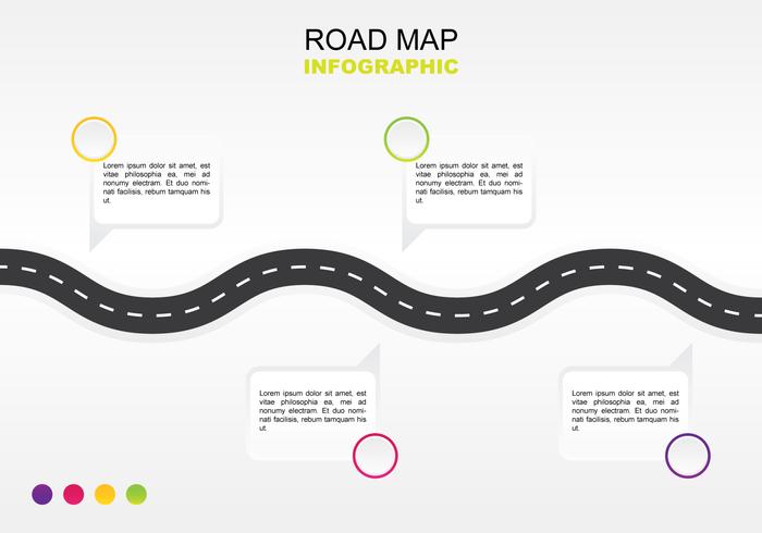 Mapa de carretera simple infografía vector