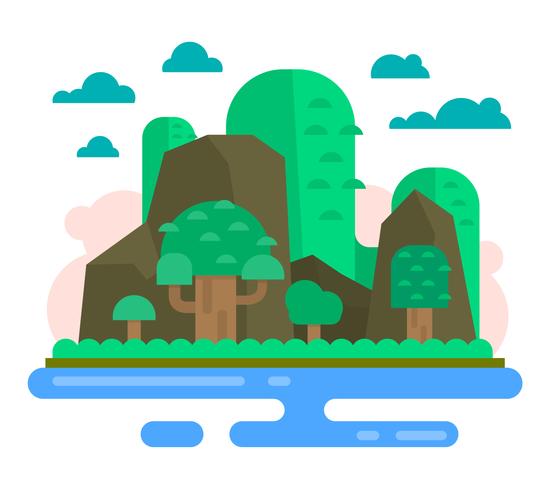 Diseño de paisaje plano vector