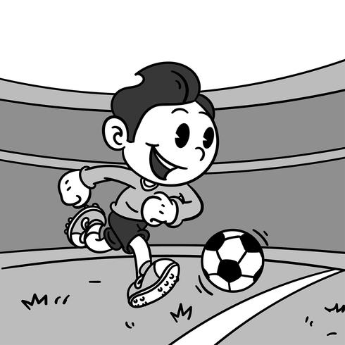 Inkblot Cartoon Soccer Vector