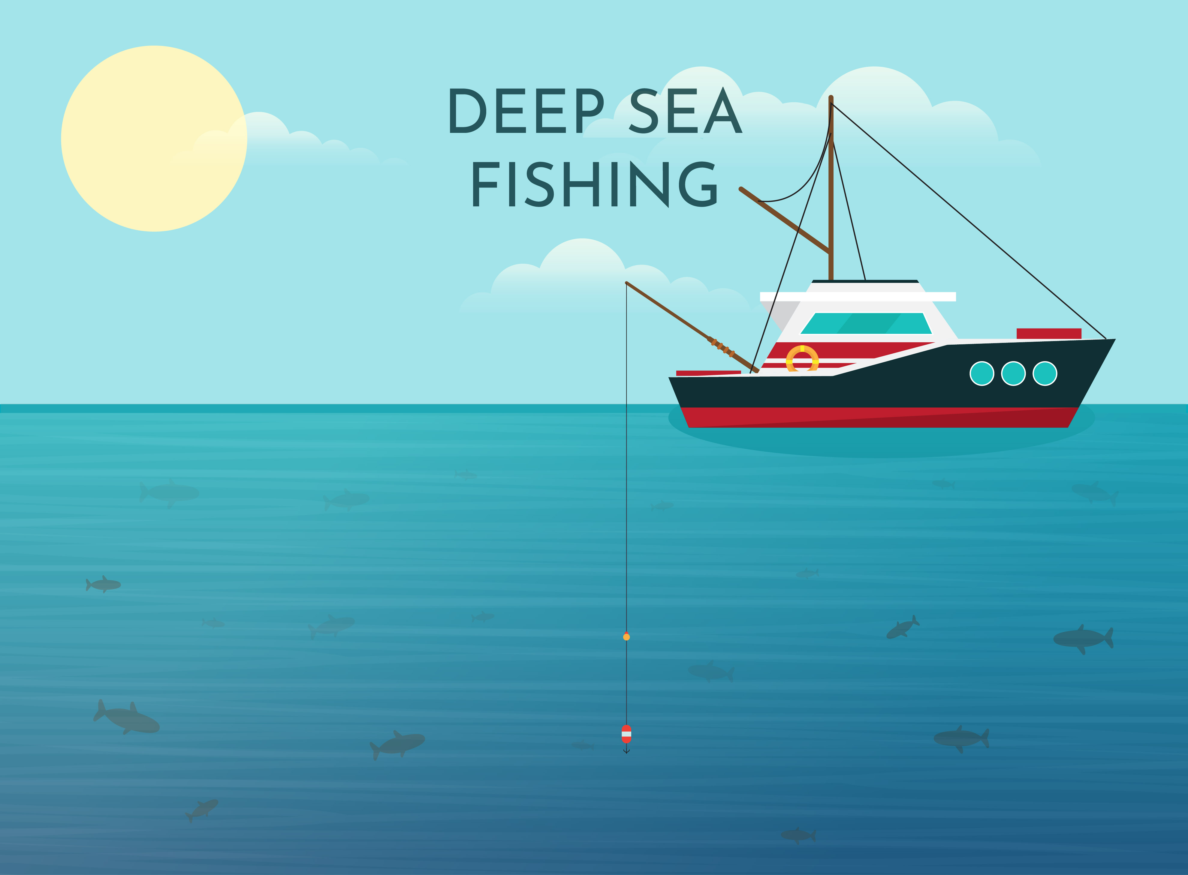 Deep Sea Fishing Background 210972 Vector Art at Vecteezy