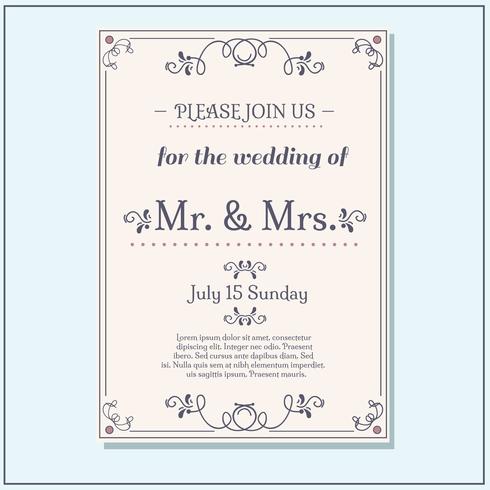 Lovely Wedding Invitation Vector