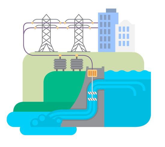 Hydro Power Plant vector