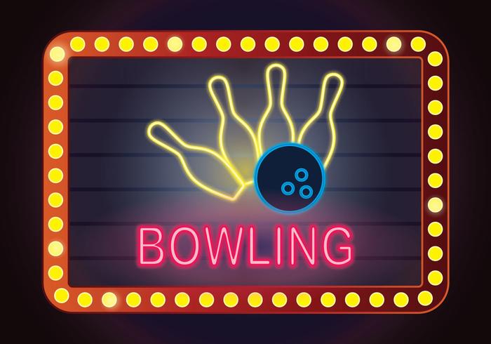 Neon Bowling Illustration vector