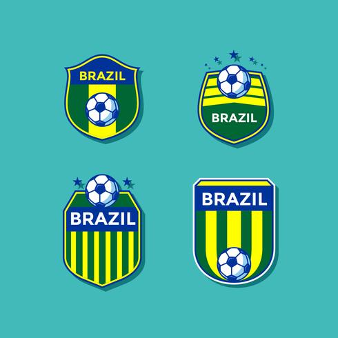 Vector de parches de fútbol de Brasil