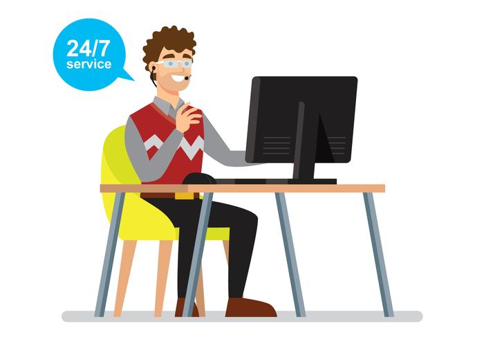 Helpdesk Service Illustration vector