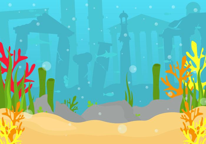 City Of Atlantis Vector Illustration
