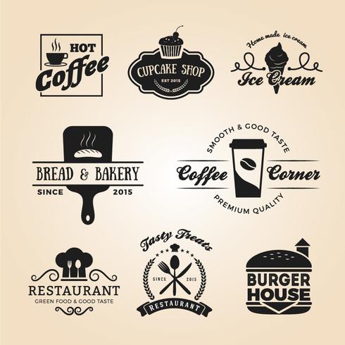 Set of food and drink badges logo vector