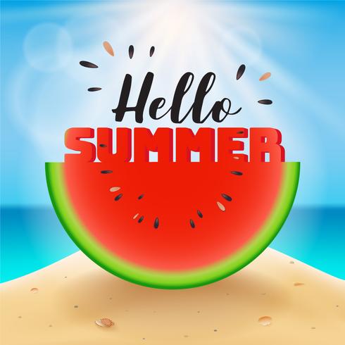 Download Hello summer lettering on watermelon sliced - Download ...