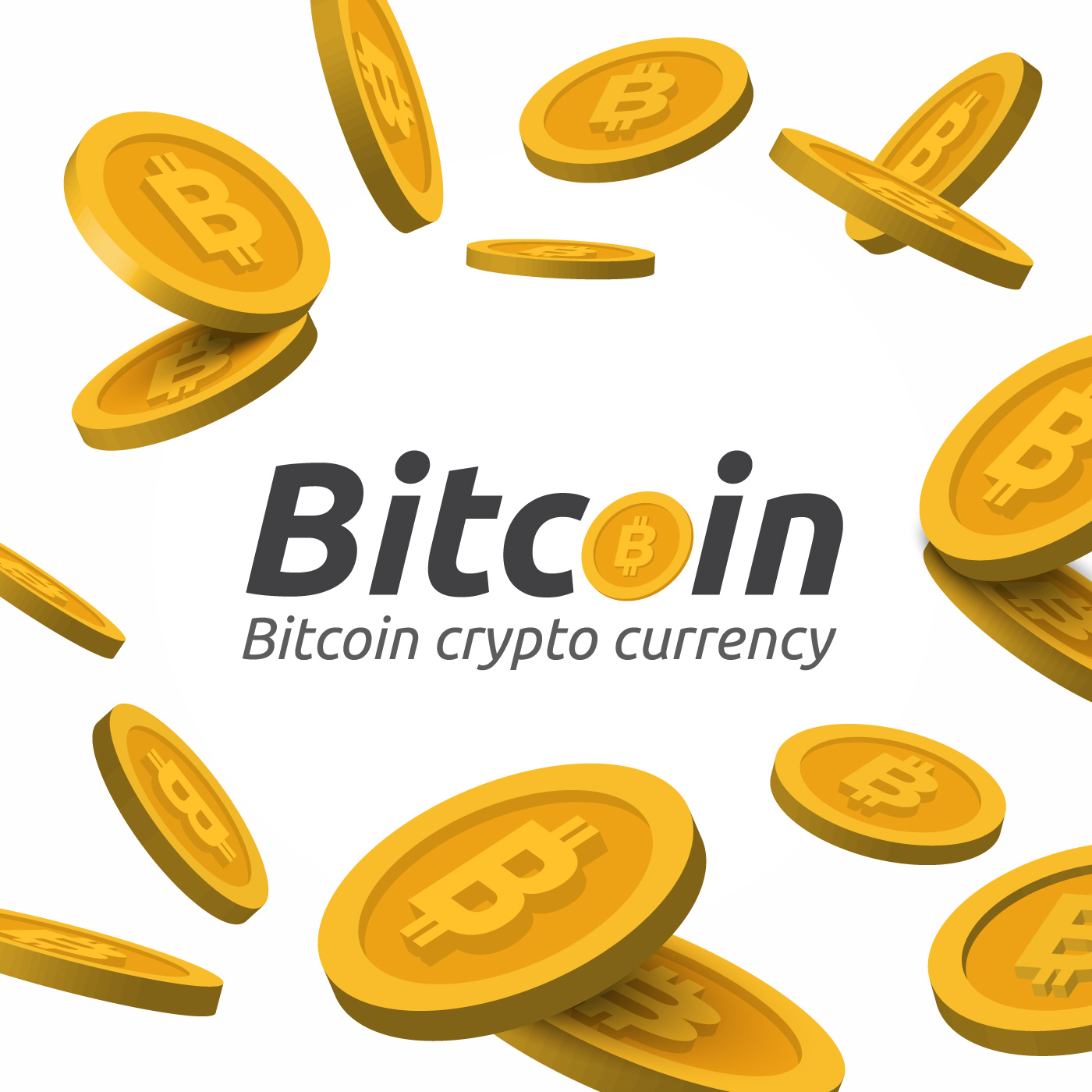 Golden Bitcoin sign on white background 211156 Vector Art at Vecteezy
