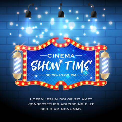 Realistic light bulbs frame banner with shining decoration vector