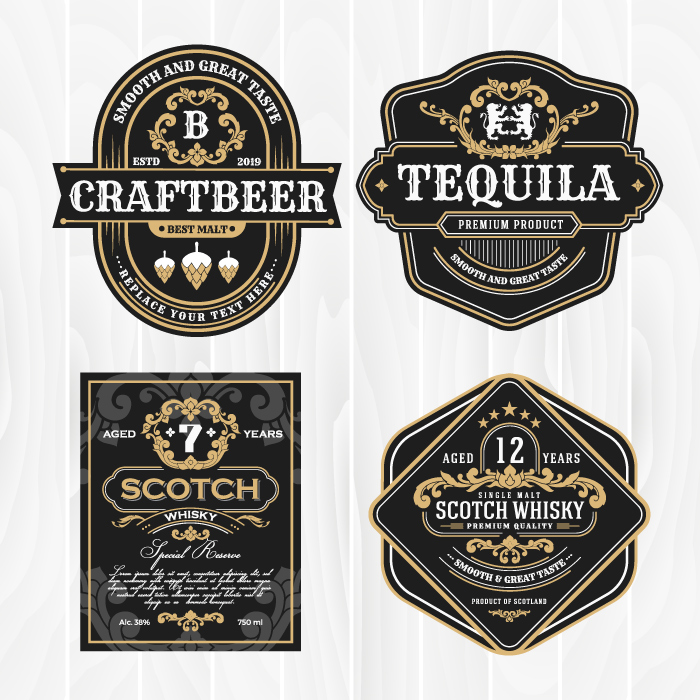 Erkende læser svømme Alcohol Label Vector Art, Icons, and Graphics for Free Download