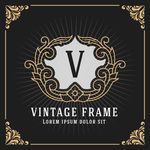 Vintage Luxury Monogram Banner Template Design vector