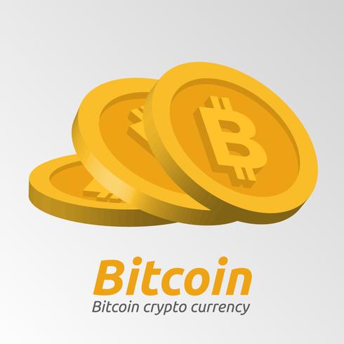Golden Bitcoin symbols background vector