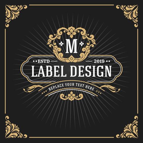 Vintage Luxury Monogram Frame Banner vector