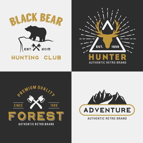 Diseño de logo de Forest Mountain Adventure. vector