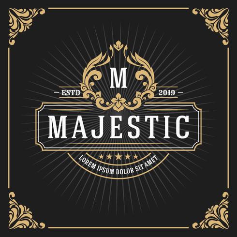 Vintage Luxury Monogram Frame Banner vector