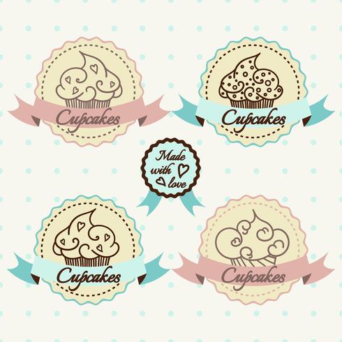 Cupcake logo set.  vector