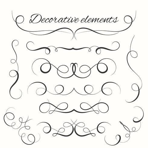 Hand drawn dividers set. Decorative borders set. Ornamental decorative elements vector