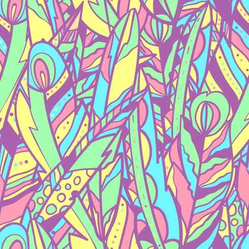 Seamless vector pattern with big feathers