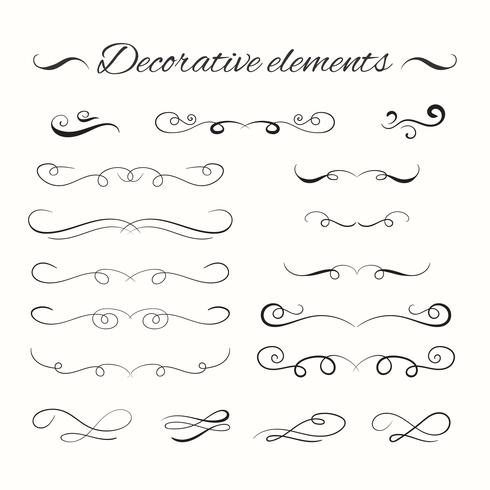 Hand drawn divders set. Ornamental decorative elements. vector