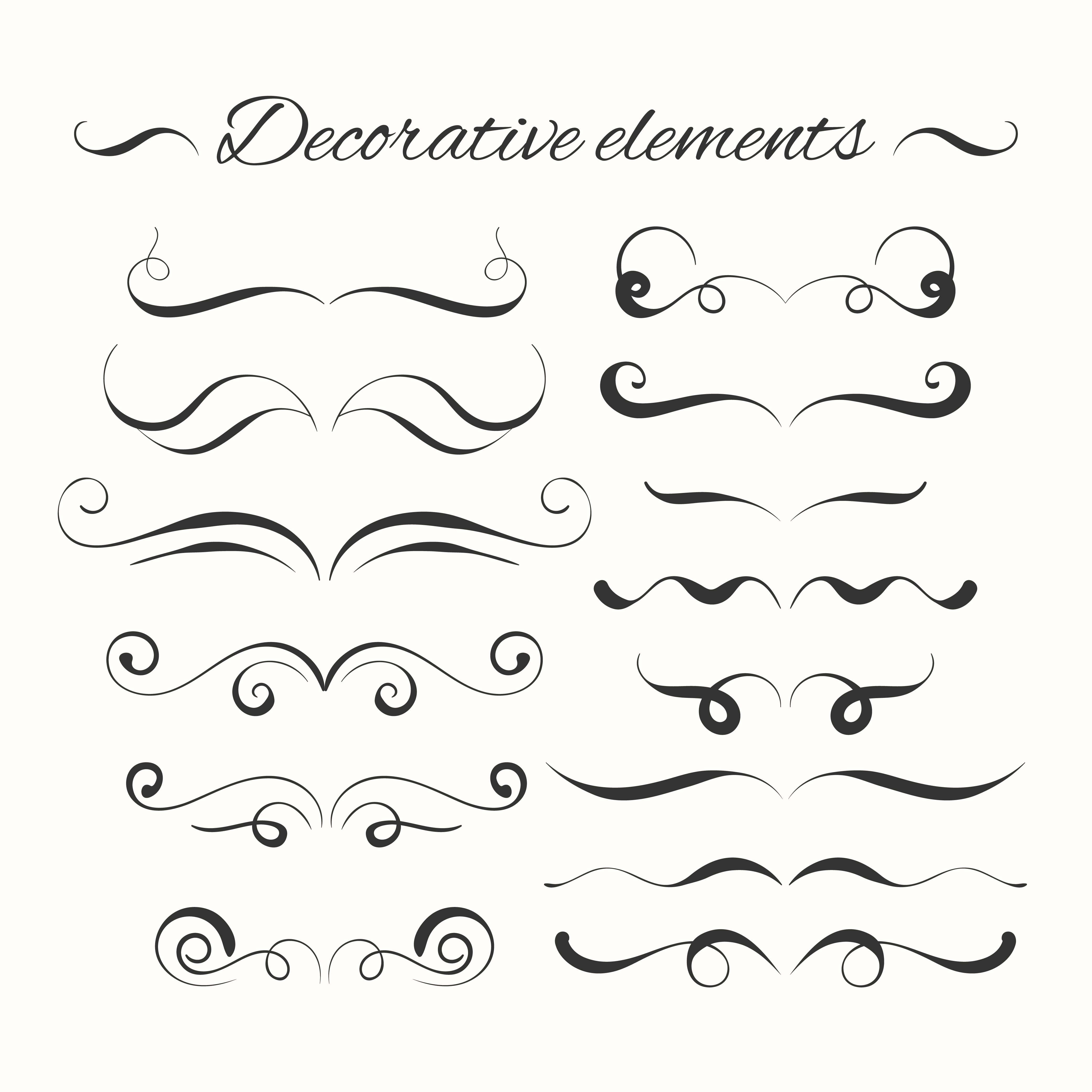 Hand drawn divders set Ornamental decorative elements 