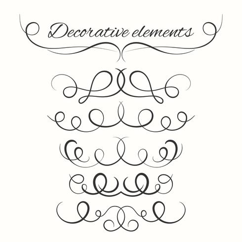 Hand drawn dividers set. Decorative borders set. Ornamental decorative elements vector