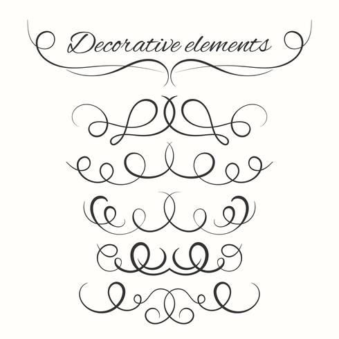 Hand drawn dividers set. Decorative borders set. Ornamental decorative elements vector