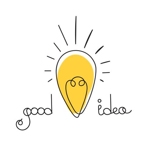 Idea illustration. Light bubl design. Vector business icon. 