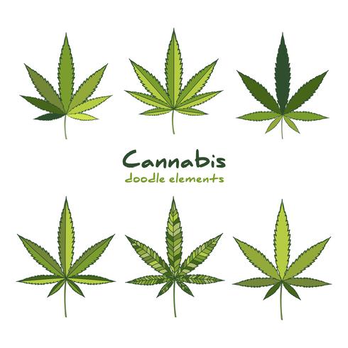 Conjunto de logos de cannabis. vector