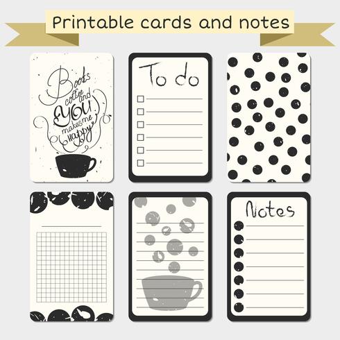 Printable journaling cards. Stylish to do list. vector