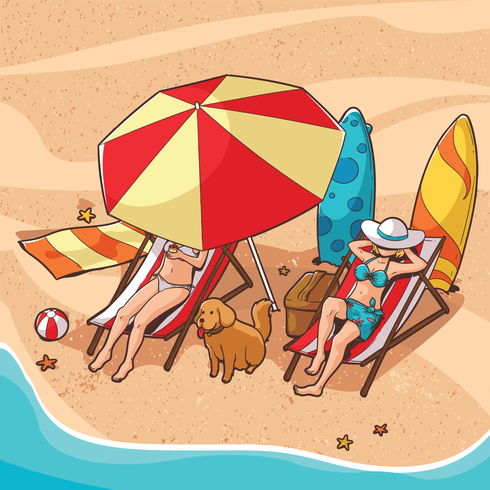 Ilustración de vago de playa vector