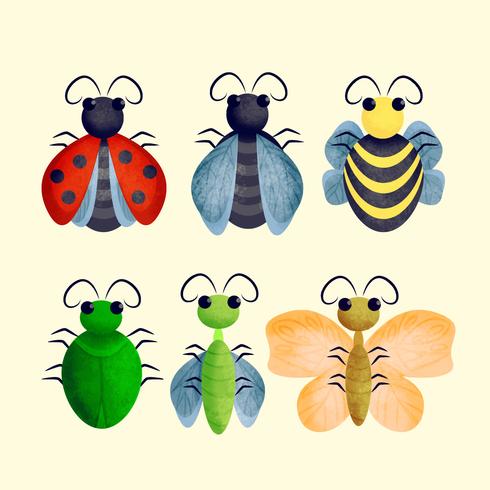 Vector ilustración de insectos lindos