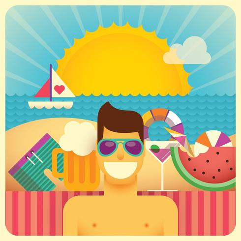 beach bum vector